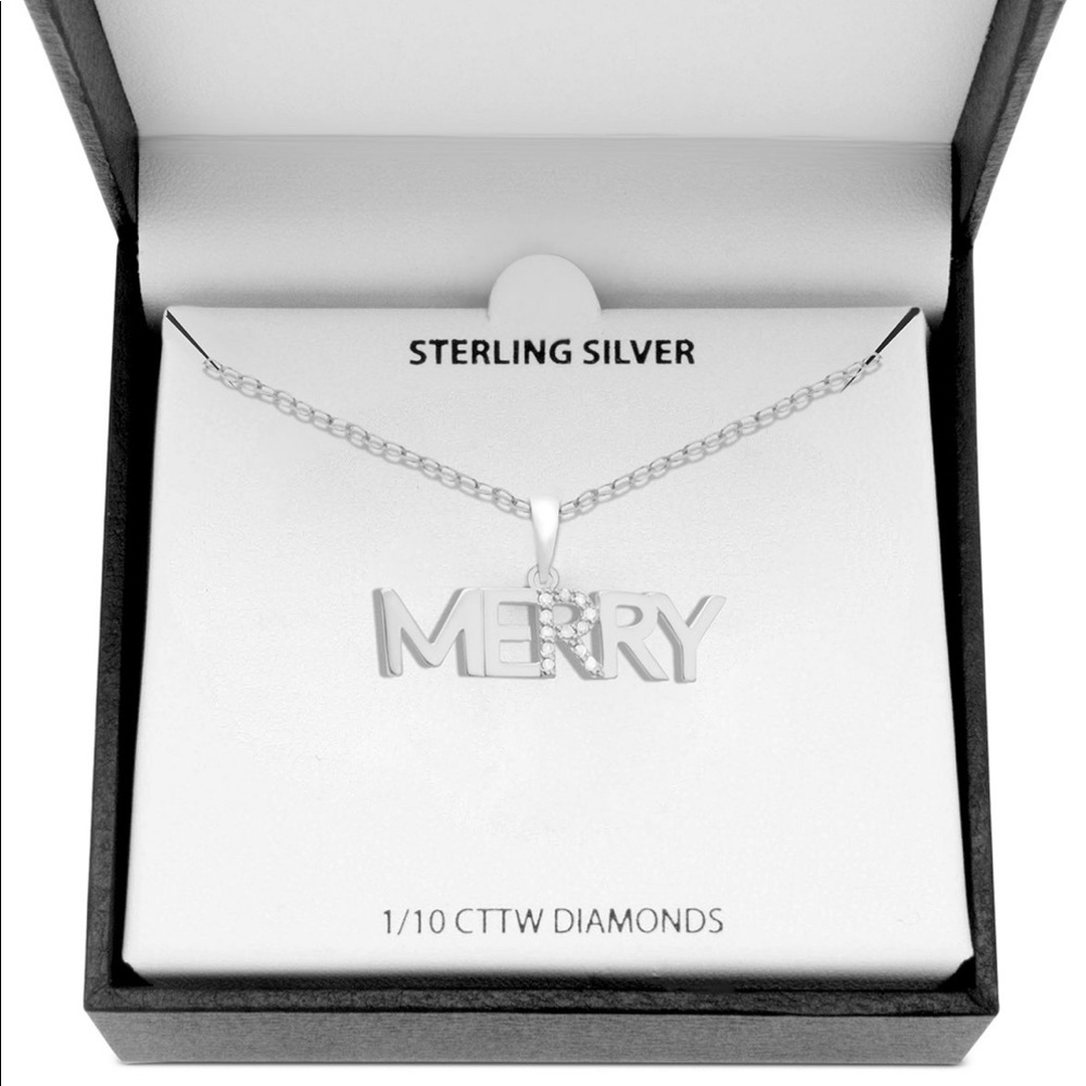 COPY - Sterling Silver Diamond MERRY necklace